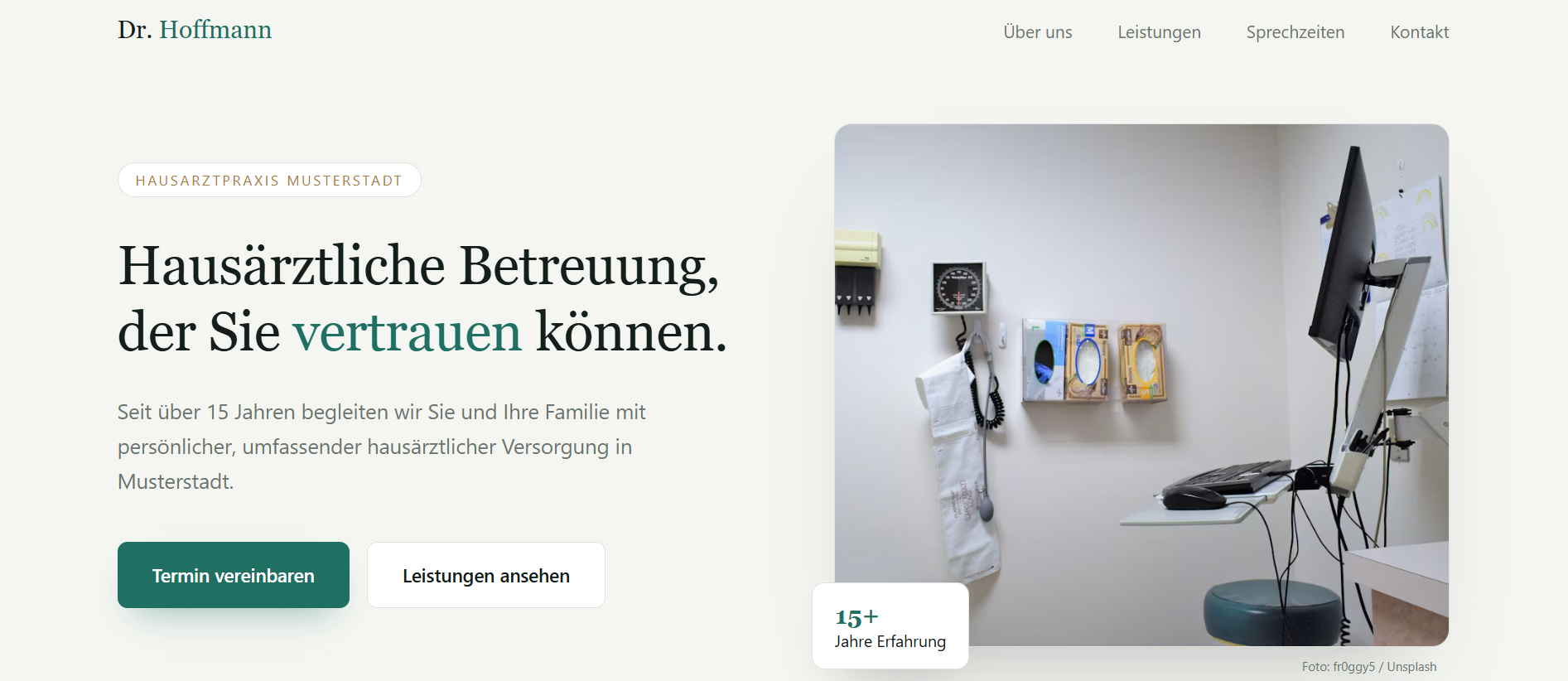 Beispiel einer modernisierten Praxis-Website